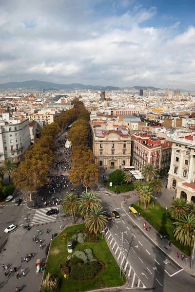 Las Ramblas utca és a körút, Barcelona — Stock Fotó