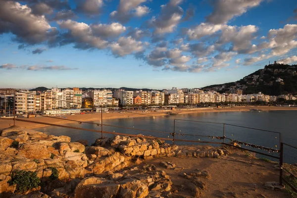 Sunrise at Sea Town of Blanes in Spain — Stock Photo, Image