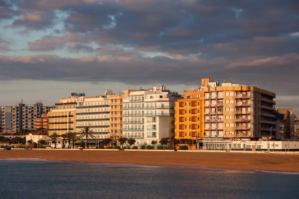 Blanes şehir gündoğumu, İspanya — Stok fotoğraf