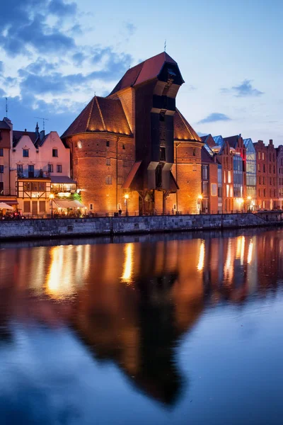 Gdansk vinç akşam — Stok fotoğraf