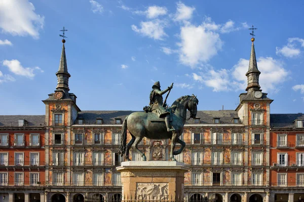 Plaza Mayor en la ciudad de Madrid en España —  Fotos de Stock