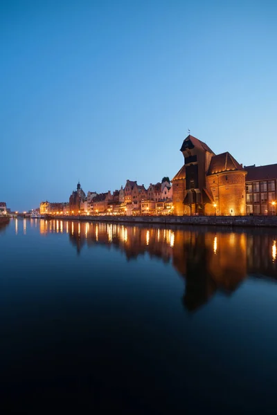 Panoramę Starego Miasta w Gdańsku o zmierzchu — Zdjęcie stockowe