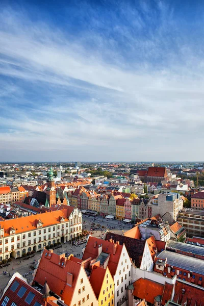 Cidade velha na cidade de Wroclaw de cima — Fotografia de Stock