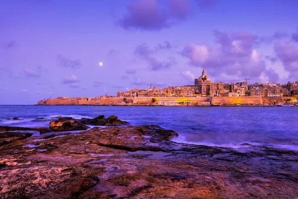 Valletta City Skyline In Malta Vanaf Manoel Island — Stockfoto