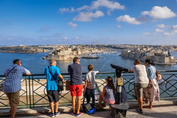 Tre città e Grand Harbour a Malta — Foto Stock