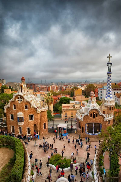 Park Guell Pavilions by Gaudi in Barcelona — Stock Photo, Image