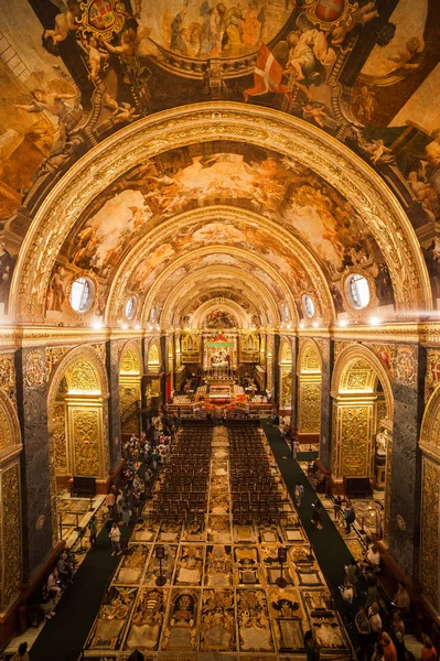 Wnętrze katedry św. Jana w Valletta, Malta — Zdjęcie stockowe
