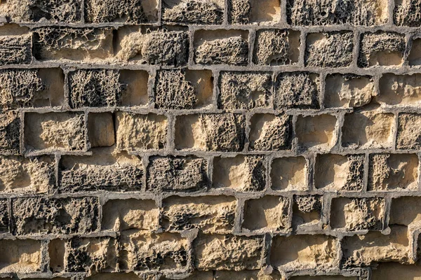 Weathered Stone Brick Fort Wall Background — Stockfoto
