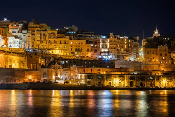 Valletta City By Night In Malta — 스톡 사진