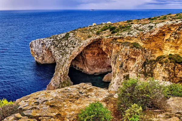 Caverna do Mar da Gruta Azul em Malta Island — Fotografia de Stock