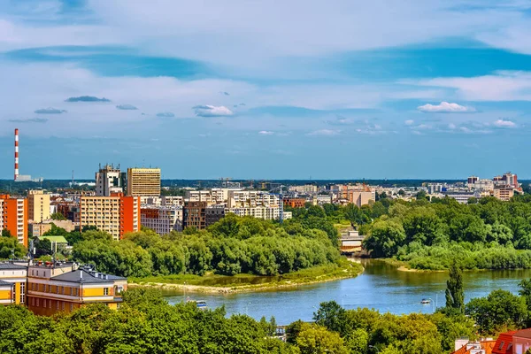 Ciudad Varsovia Polonia Vista Río Praga Paisaje Urbano — Foto de Stock