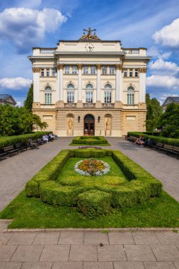 Warsaw, Poland - August 13, 2019: Collegium Novum - the Old Library building in Warsaw University main campus clipart