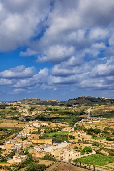 马耳他戈佐岛农村景观 空中景观 — 图库照片