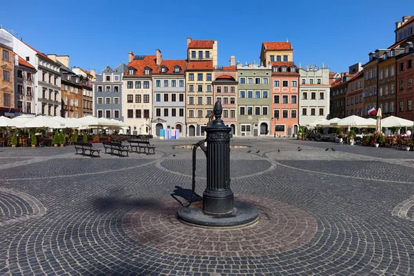 Stadt Warschau Polen Marktplatz Der Altstadt Malerische Häuser Und Alte — Stockfoto