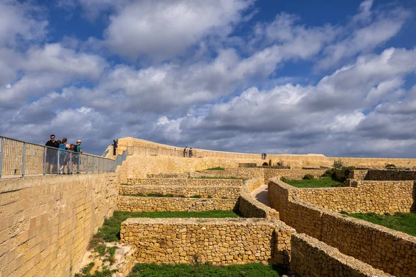 Victoria Gozo Malta Oktober 2019 Cittadella Citadel Van Kalksteen Uit — Stockfoto