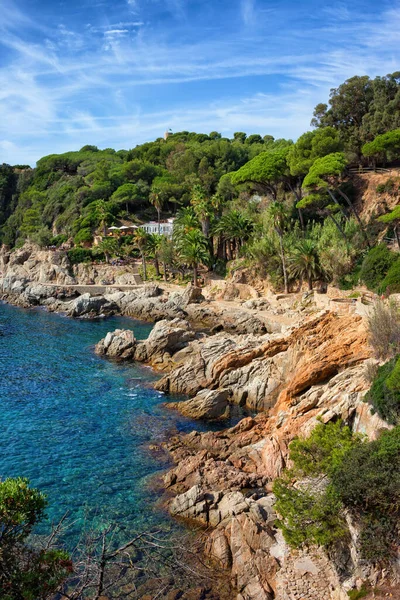 Naturskön Kustlinje Costa Brava Regionen Katalonien Spanien Klippig Havsstrand Lloret — Stockfoto