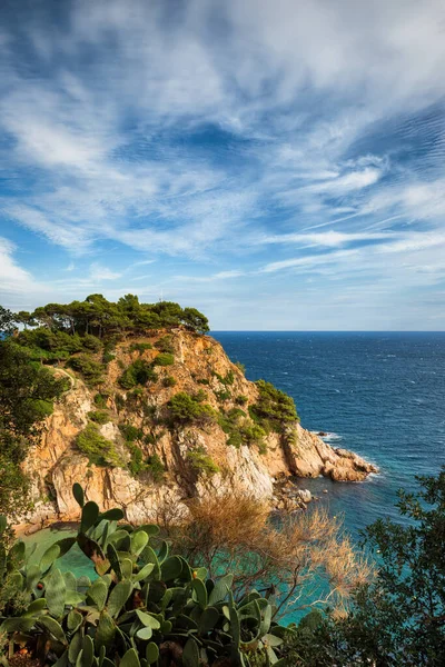Cap Tossa Udde Vid Medelhavet Tossa Mar Costa Brava Katalonien — Stockfoto
