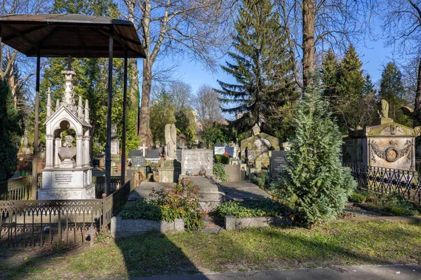 Varsovie Pologne Mars 2020 Cimetière Évangélique Luthérien Confession Augsbourg Nécropole — Photo