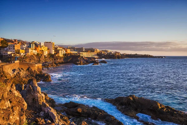 Côte Océanique Coucher Soleil Puerto Santiago Station Balnéaire Tenerife Îles — Photo