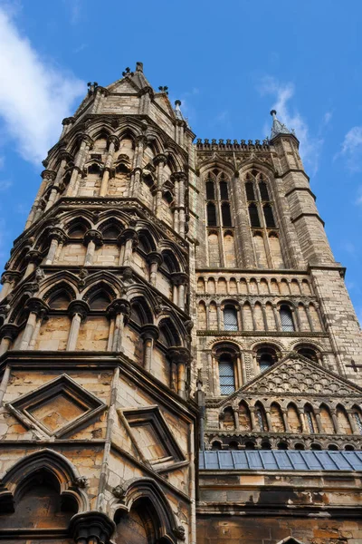 Gotische Torens Van Lincoln Cathedral Church Blessed Virgin Mary Lincoln — Stockfoto