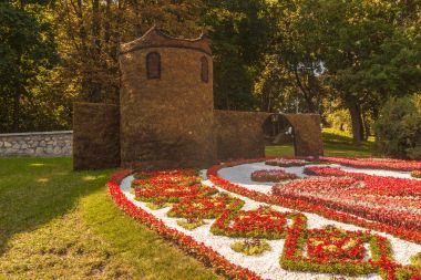 Kiev, Ukrayna - 18 Ağustos 2017: Spivoche kutup çiçek Fuarı adı altında 