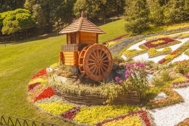 Kiev, Ukrayna - 18 Ağustos 2017: Spivoche kutup çiçek Fuarı adı altında 