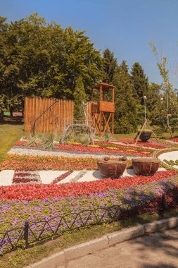 Kiev, Ukrayna - 18 Ağustos 2017: Spivoche kutup çiçek Fuarı adı altında 