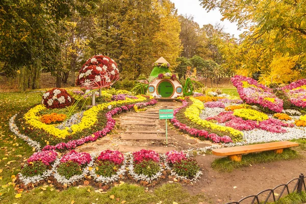 乌克兰 2017年10月20日 Spivoche 花卉展览 梦幻故事 为设计使用 000 菊花在基辅 乌克兰 — 图库照片