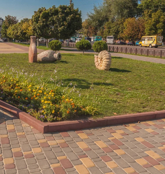 Boryspil Boryspil Ukrajina Srpna 2017 Centrální Administrativní Oblast Fontánami Létě — Stock fotografie