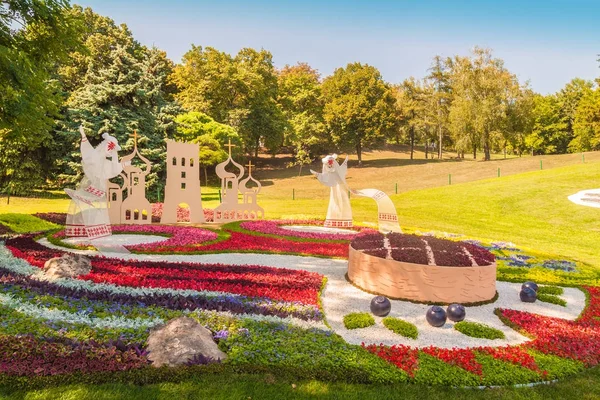 Kyiv Ukraine August 2017 Spivoche Pole Flower Exhibition Name Ukrainian — Stock Photo, Image