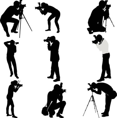 fotoğrafçılar siluetleri collection - vektör