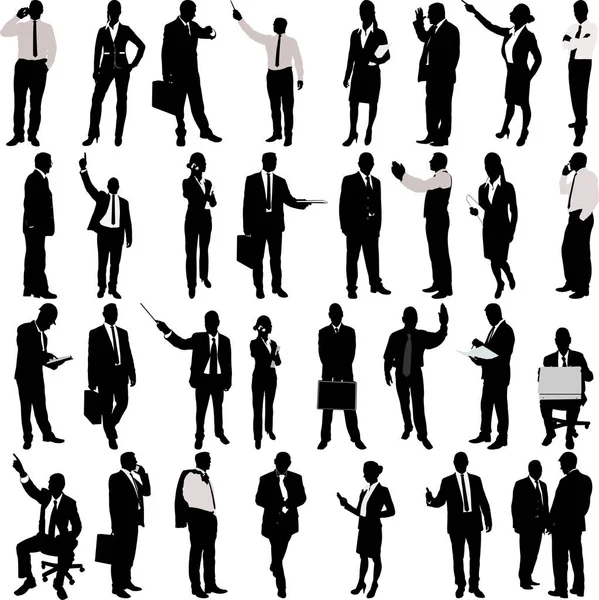 Business People Colección Silhouette - vector — Archivo Imágenes Vectoriales