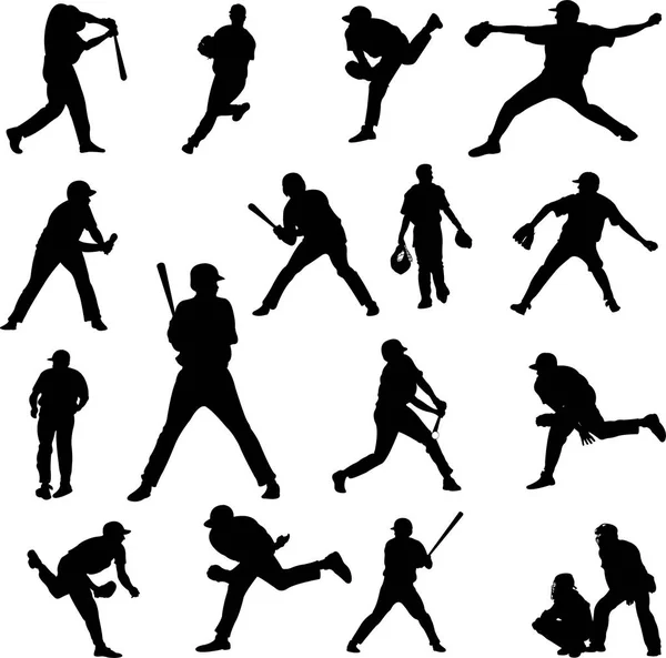 Baseball player silhouette - vector Stock Illustration