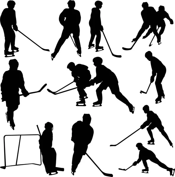 Коллекция хоккеистов - вектор — стоковый вектор