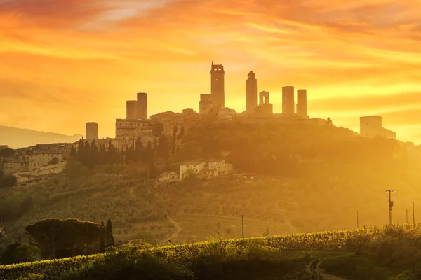 San Gimignano Medieval Village, Itália, Europa — Fotografia de Stock