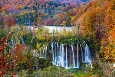 Sonbahar renkleri ve şelaleler, Plitvice Milli Parkı