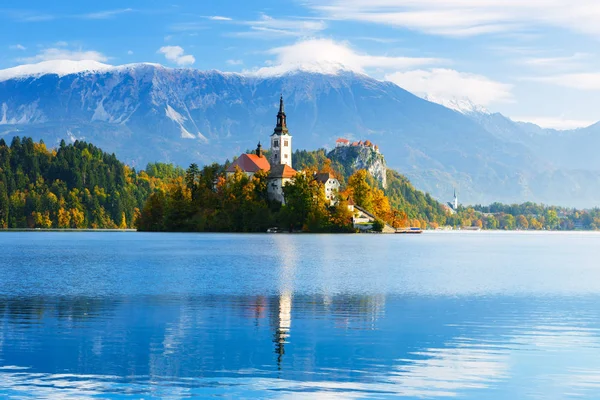 Bled z jeziora, Słowenia — Zdjęcie stockowe