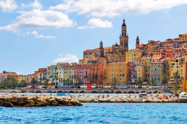 The colorful old town Menton on French Riviera — стоковое фото
