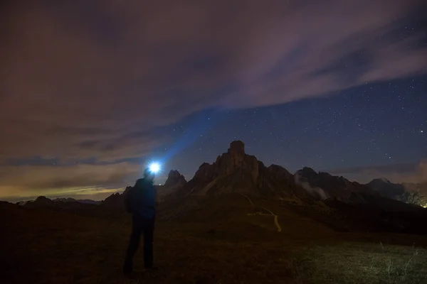 Night sky with stars at mountains