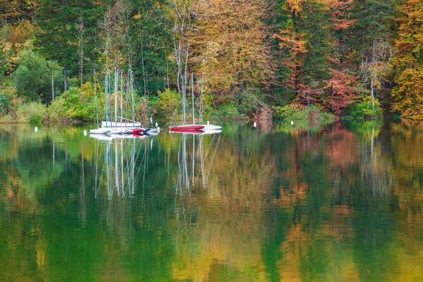 Beau paysage d'automne au lac Bohinj — Photo