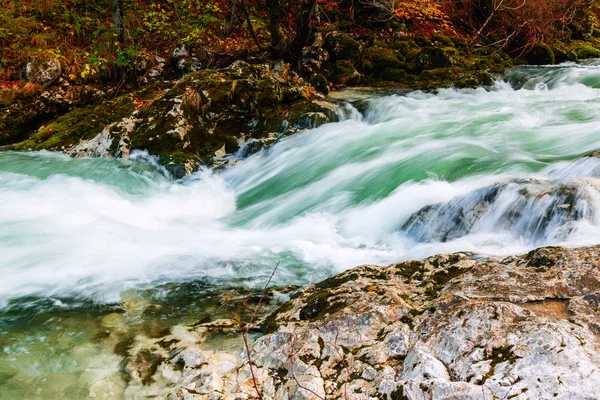 Kaňon Mostnica poblíž jezera Bohinj Slovinsko — Stock fotografie