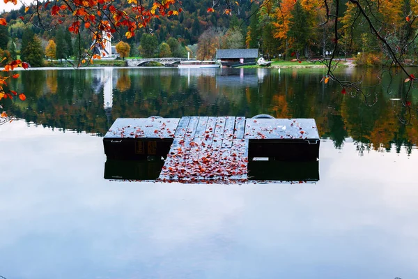 Bela paisagem de outono no lago Bohinj — Fotografia de Stock