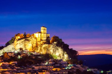 Montefrio güzel gün batımı. Granada, İspanya