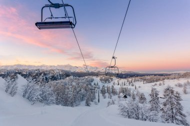 Ski center of Vogel Julian Alps, Slovenia clipart