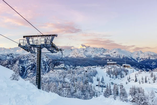 Ski center van Vogel Julian Alpen, Slovenië — Stockfoto