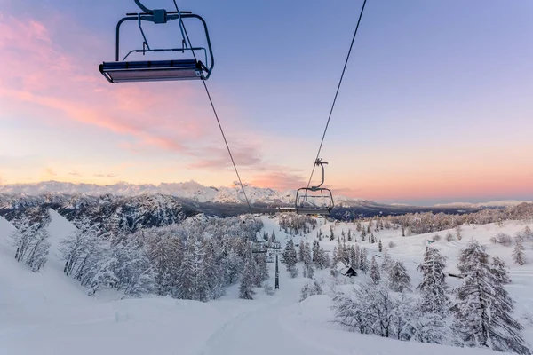 Ski center av Vogel Julian alperna, Slovenien — Stockfoto