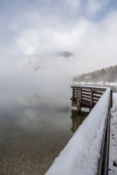 Inverno nel Lago di Bohinj, Alpi Giulie — Foto Stock