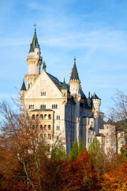 Neuschwanstein Şatosu sonbaharın güzel görünümü