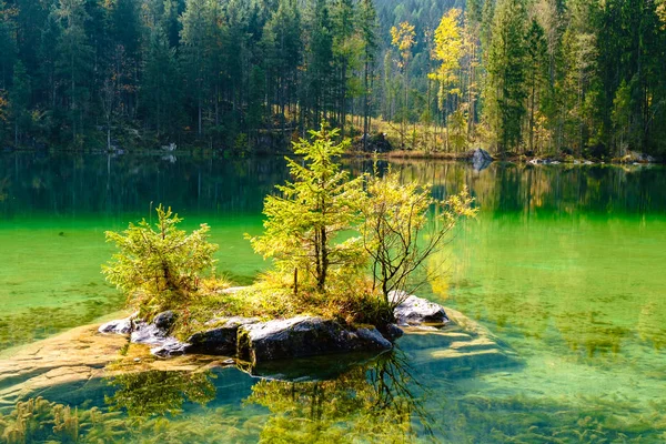 Maravilhoso outono do lago Hintersee Alemanha — Fotografia de Stock