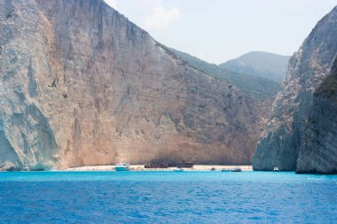 Yunanistan 'ın Zakynthos Adası' ndaki Navagio Plajı